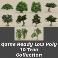 Game Ready Low Poly 10 Tree Collection 3D Model