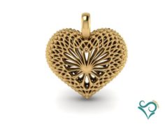 Heart Golden pendant 3d print model 3D Model