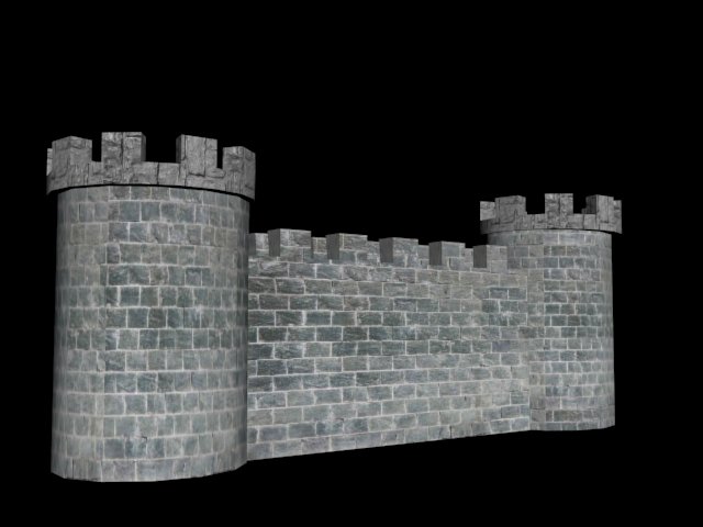 Castle Wall 3D Model