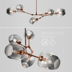 Branching bubble 5 lamps by Lindsey Adelman DARK COPPER 3D Model