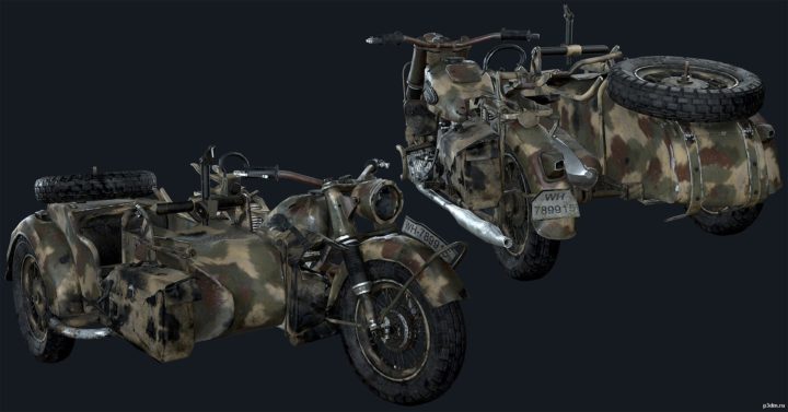 BMW R75 Destroyed 3D Model