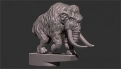 Mammoth on the hood of a car 3D Model