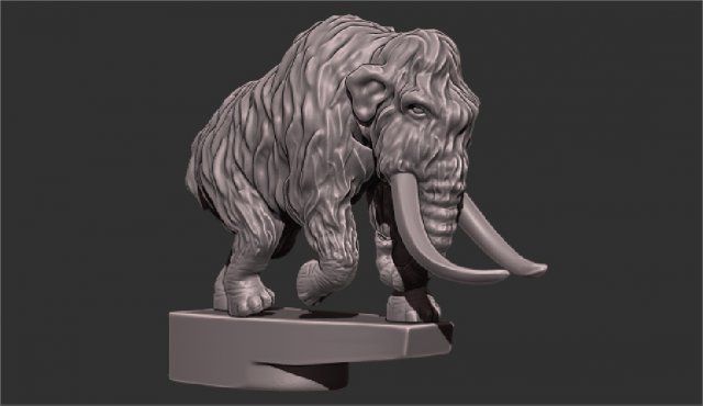 Mammoth on the hood of a car 3D Model