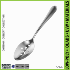 Pierced Serving Spoon Common Cutlery 3D Model