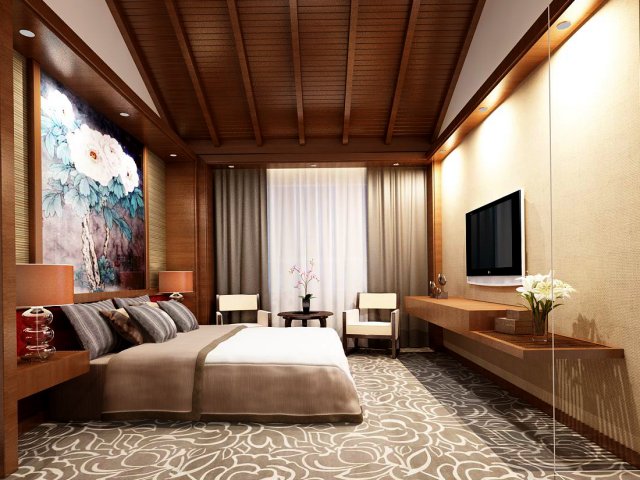 Luxurious stylish bedroom 32 3D Model