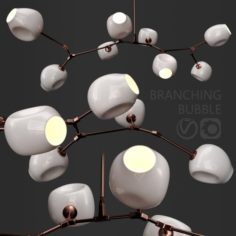 Branching bubble 8 lamps by Lindsey Adelman MILK-COPPER 3D Model