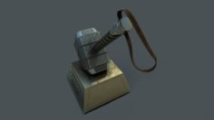 Thor Hammer Mjolnir with base 3D Model