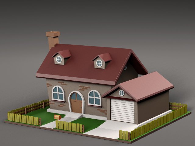 Cartoon house v4 3D Model 