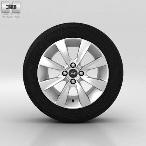 Hyundai Solaris Wheel 16 inch 001 3D Model