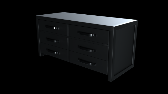 Modern Horizontal Dresser 3D Model