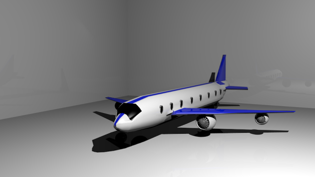 Avion comercial 3D Model