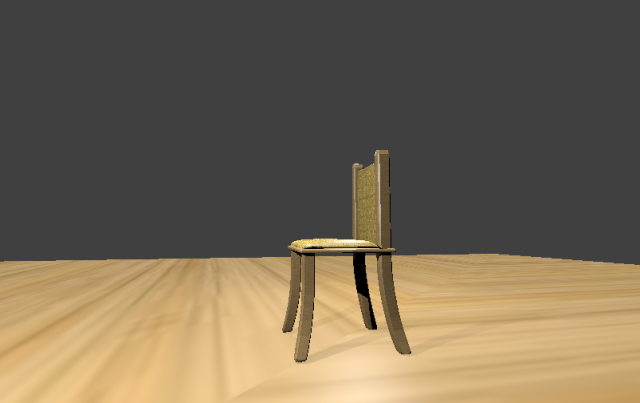 3D Wooden chair with leather 3D Model