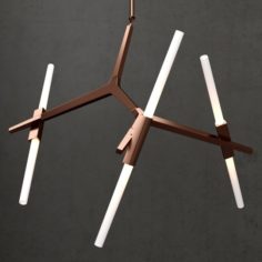 Agnes Chandelier 6 lights copper 3D Model