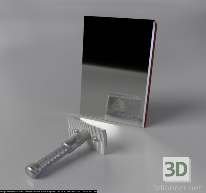 3D-Model 
The razor (metal) with a blade