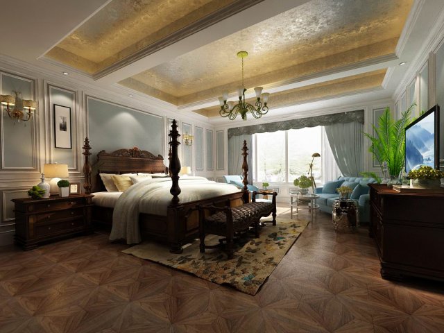 Bedroom – American style -9402 3D Model