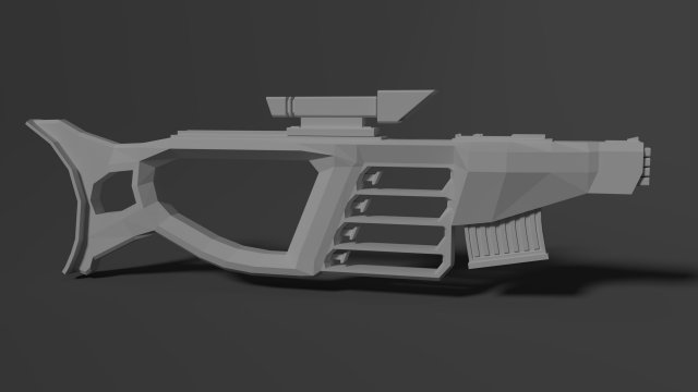 Low Poly SciFi Gun 3D Model