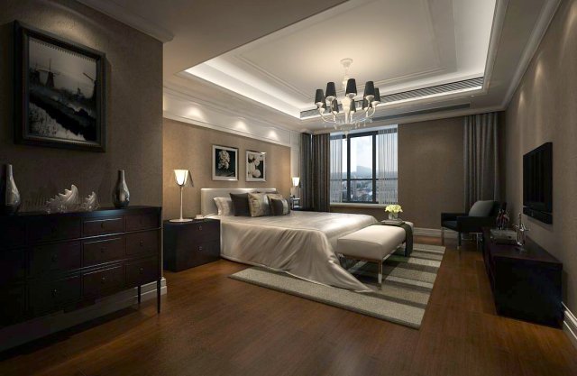 Luxury stylish interior master Bedroom – 09 3D Model