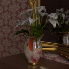Vase and Lillies 3D Model