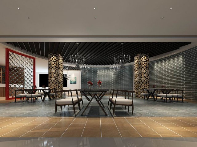 Business Restaurant – Coffee – Banquet 220 3D Model