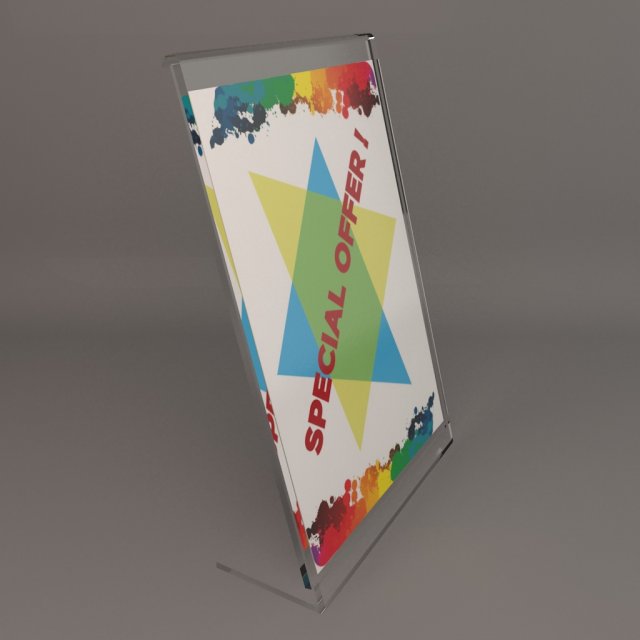 Tabletop Sign Holder 3D Model