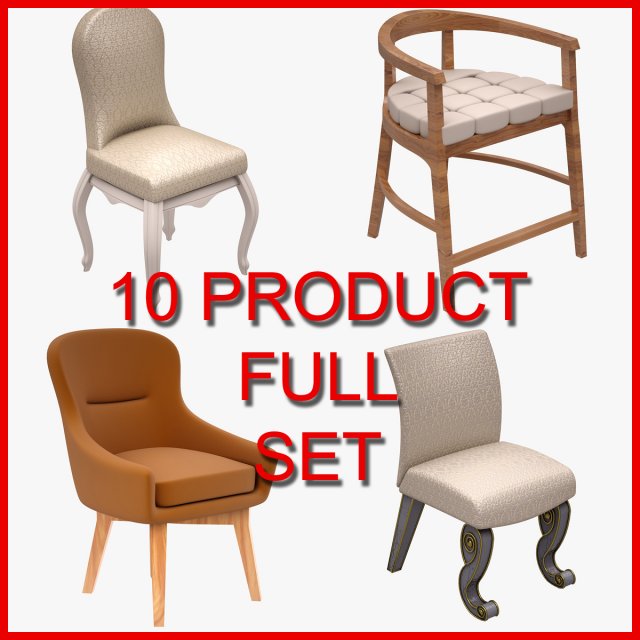 Chair Set 05 10 Product 3D Model