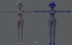 Base mesh woman 02 3D Model