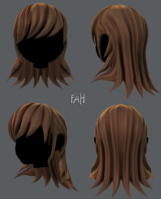 3D Hair style for girl V04 3D Model