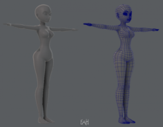 Base mesh woman character 3D Model