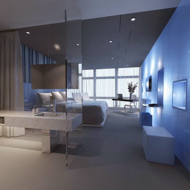Luxurious stylish bedroom 25 3D Model