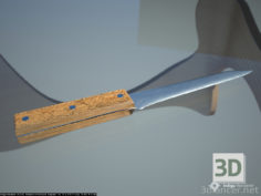 3D-Model 
Kitchen knife, wooden handle (riveted)
