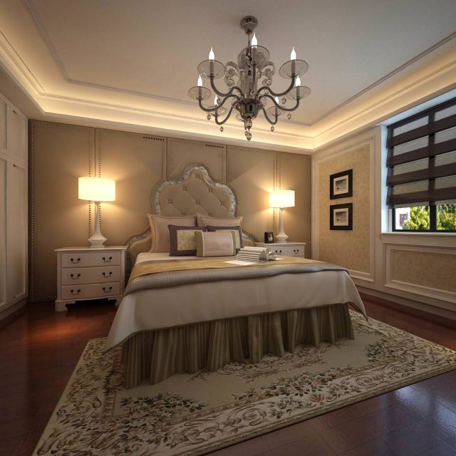 Luxury stylish interior master Bedroom – 78 3D Model