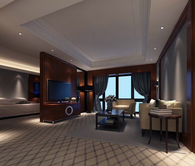 Luxurious stylish bedroom 31 3D Model