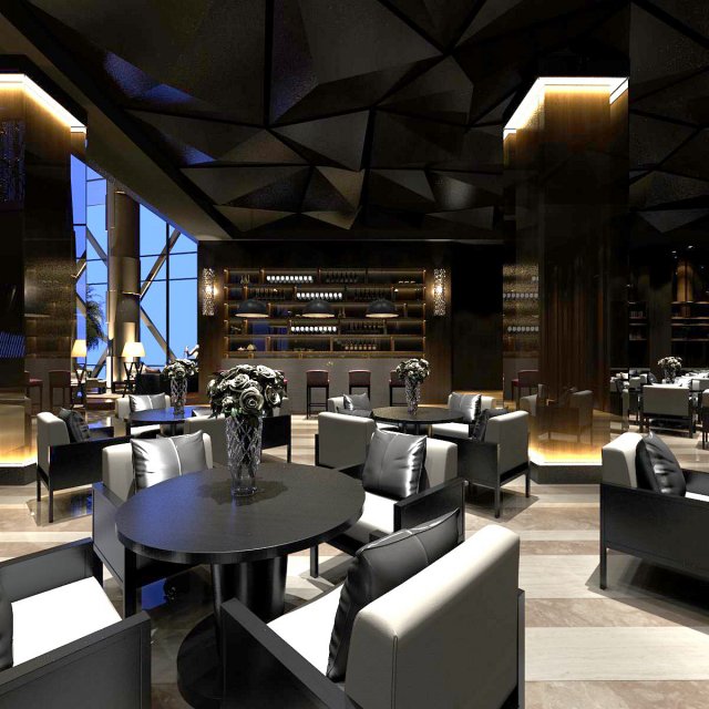 Business Restaurant – Coffee – Banquet 214 3D Model