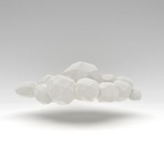 Low Poly White Cloud 3D Model