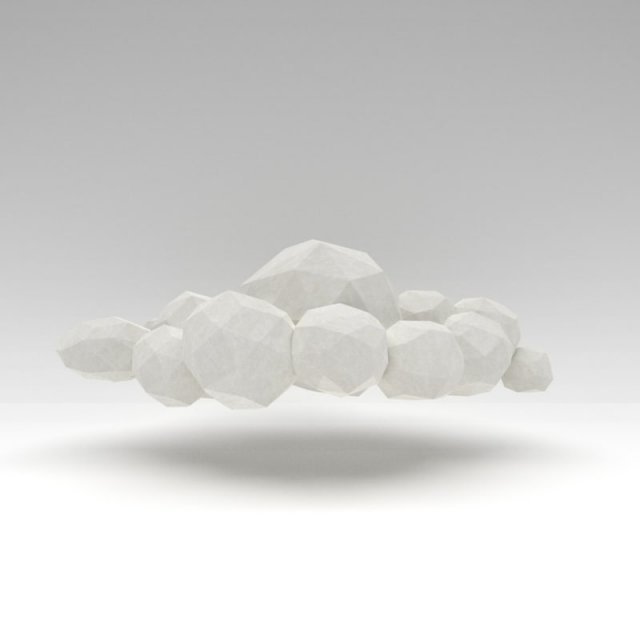 Low Poly White Cloud 3D Model