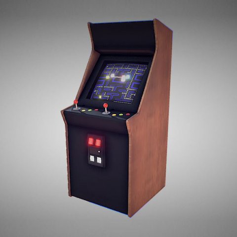 Classic Arcade Game Machine 3D Model