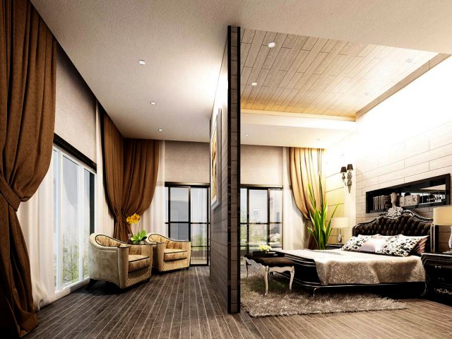 Luxury stylish interior master Bedroom – 75 3D Model