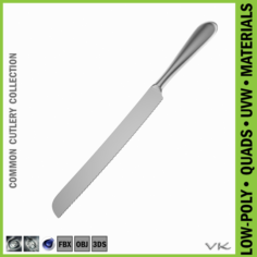 Cake Pie Serving Knife Common Cutlery 3D Model