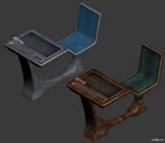 Vault Shool Desk (new & dirty) 3D Model
