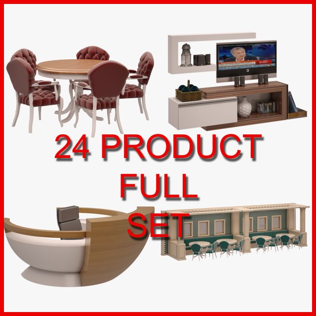 Furniture Set 03 24 Product 3D Model