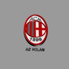 AC MILAN FC 3D LOGO OR BADGE 3D Model