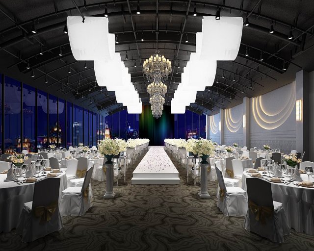 Wedding Banquet Room 3D Model