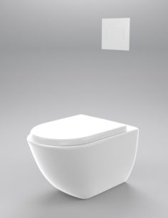 Wall Hung Toilet Free 3D Model