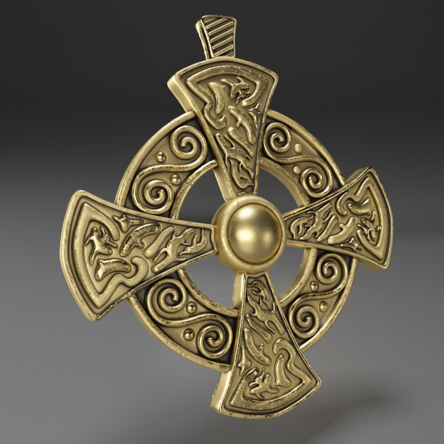 Gold Cross Insignia Decoration 3D Model