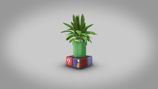 Mario Bros Small Desk Planter 3D Print free 3D print model Free 3D Model