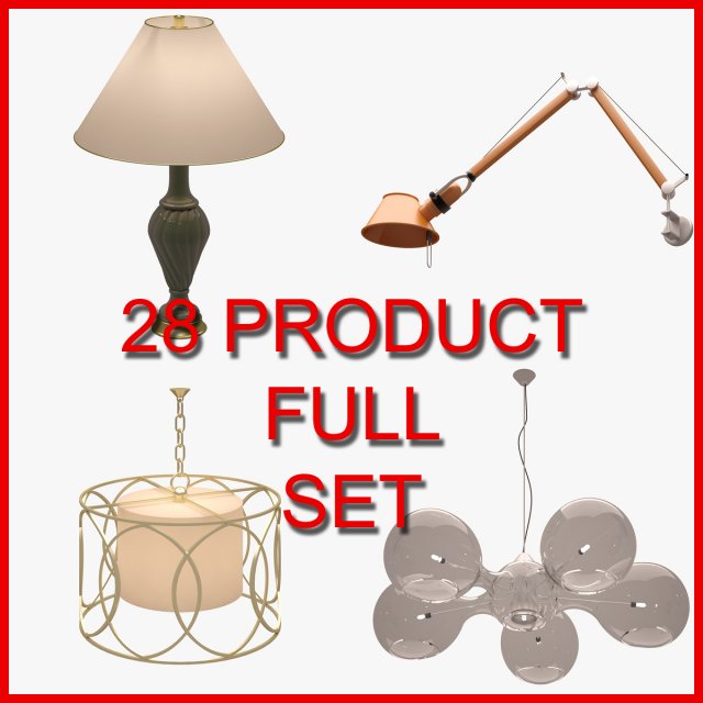 Interior Lamp Set 01 28 Product 3D Model