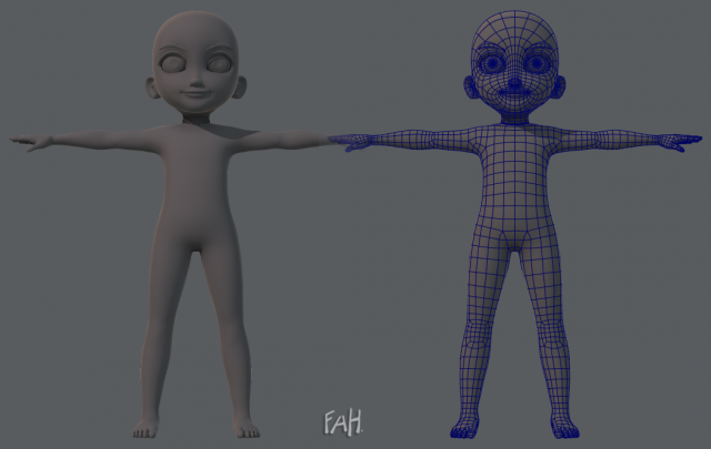 Base mesh boy character 3D Model