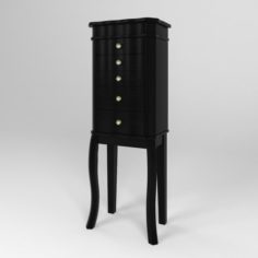 Paige Jewelry Armoire in Black 3D Model