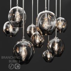 Branching bubble 1 lamp by Lindsey Adelman DARK-SILVER 3D Model