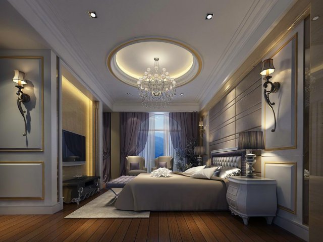 Luxury stylish interior master Bedroom – 61 3D Model